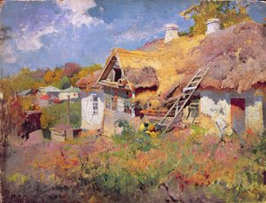 Ukrainske hytter, 1906 (olie på pap)